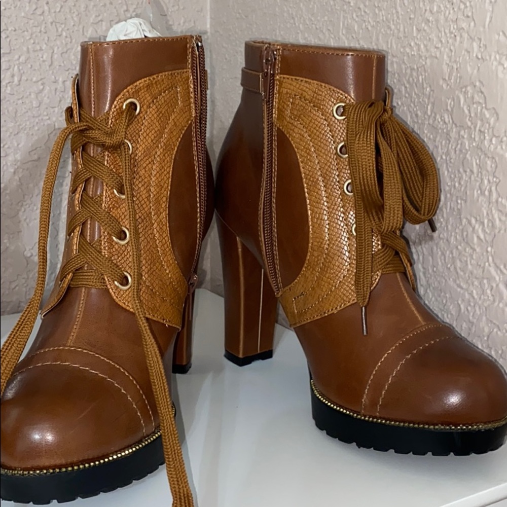 Pair of heeled boots.